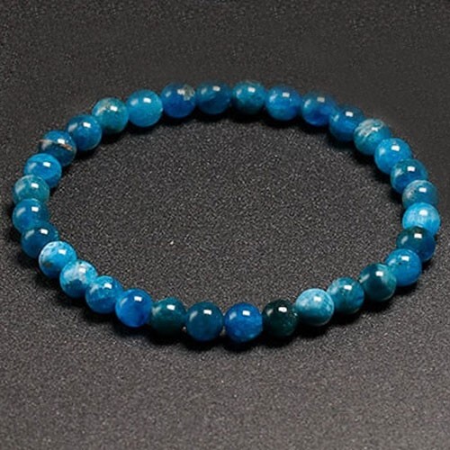 Blue Apatite 6mm Round Bead Healing Chakra Reiki Handcraft Women Bracelet Gifts
