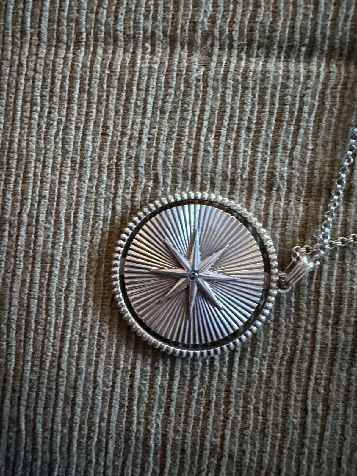 Brighton Halo Rays reversible pendant necklace featuring blue crystal accents