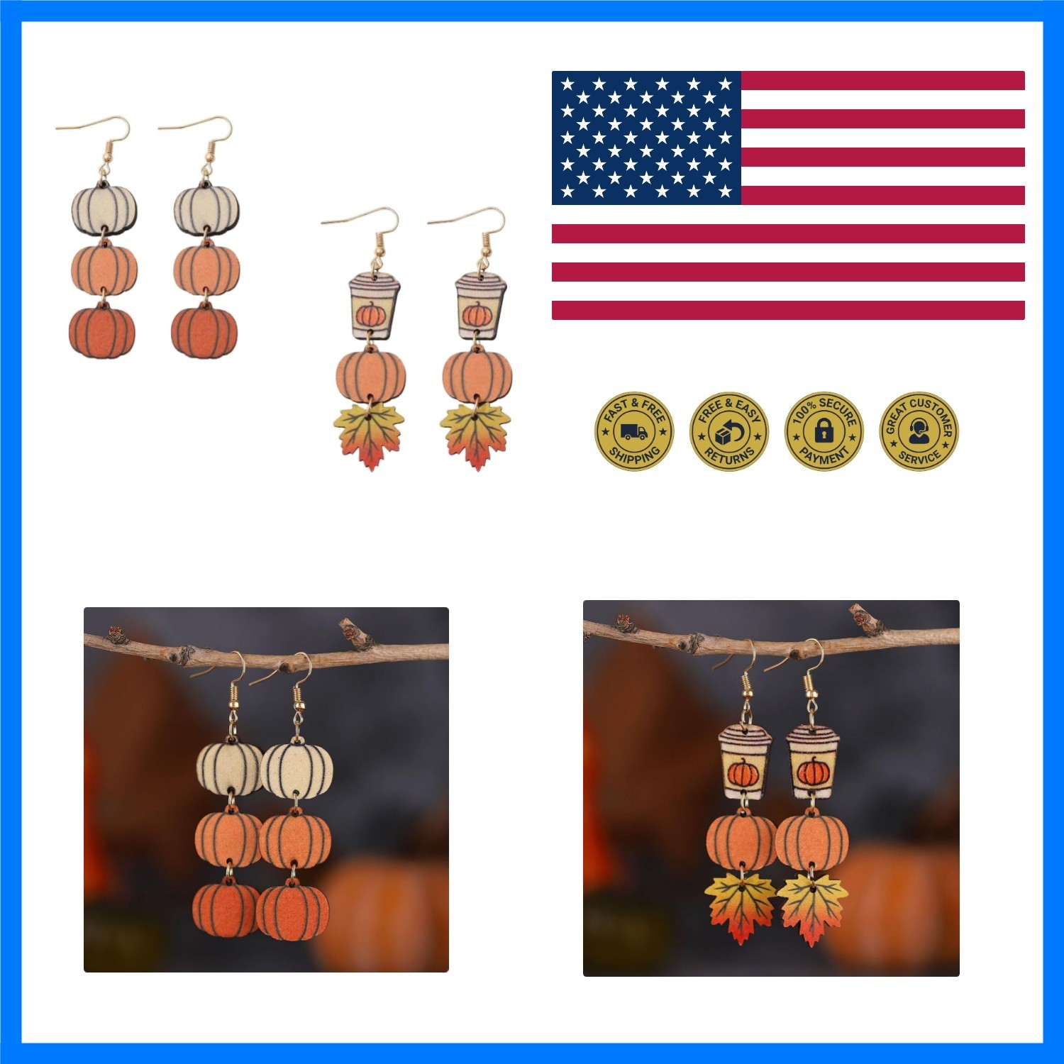 Halloween Earrings for Women Pumpkin Ghost Halloween Jewelry Witch Bat Spooky…