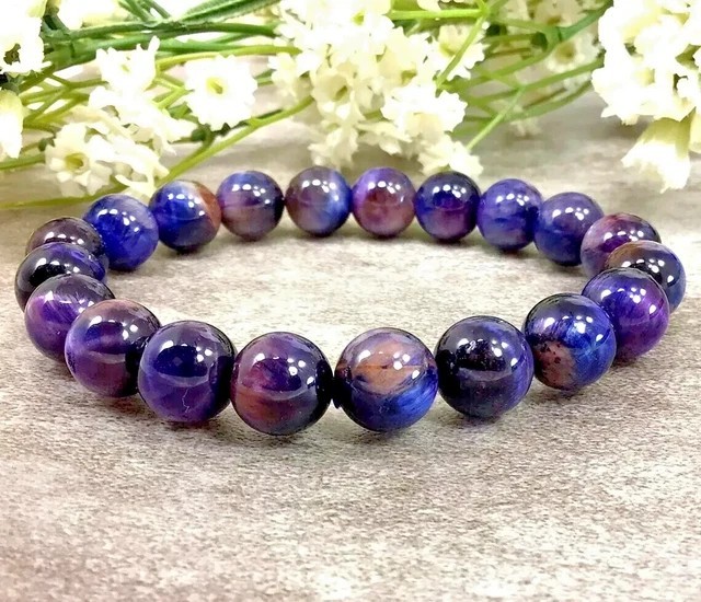 Sugilite Elastic Stretch Bracelet – Handmade Natural 8mm Round Gemstone Beads