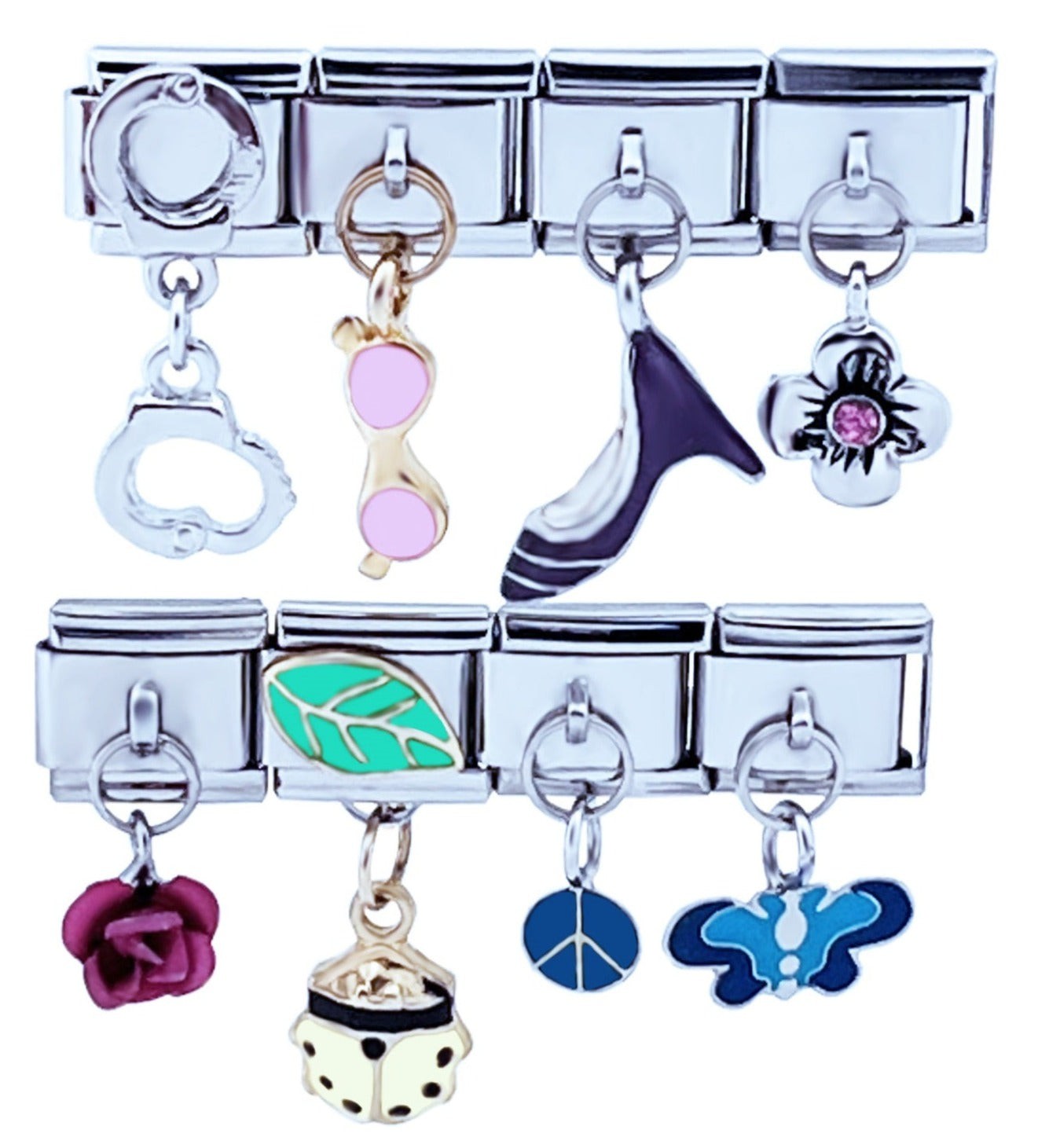 9mm Italian Charms Assorted Dangles Flower Ladybug
