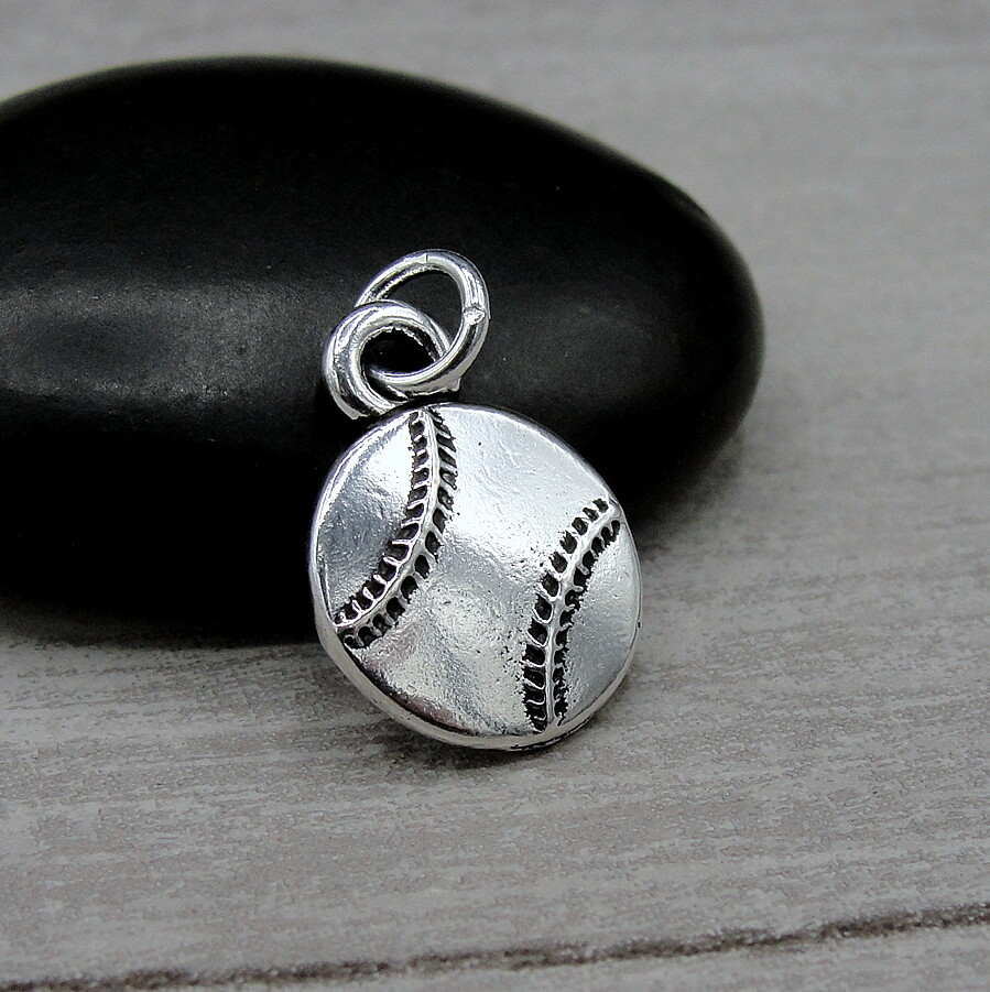 Silver Baseball Charm – Softball Charm – Baseball Jewelry – Softball Gift