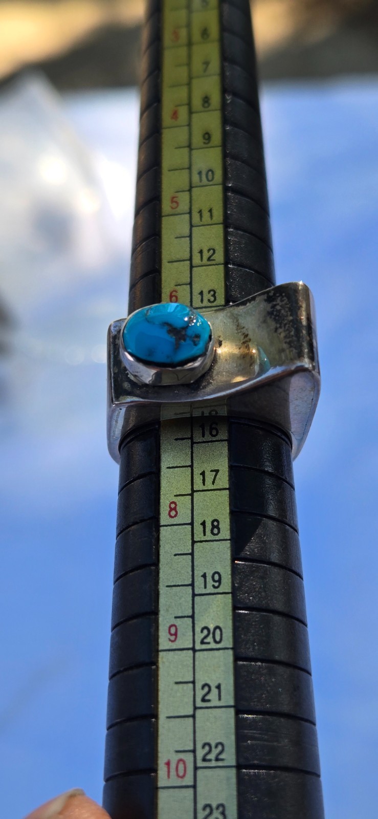 Old Pawn Southwest Native Style Sterling Silver 925 Turquoise Ring Size US 7