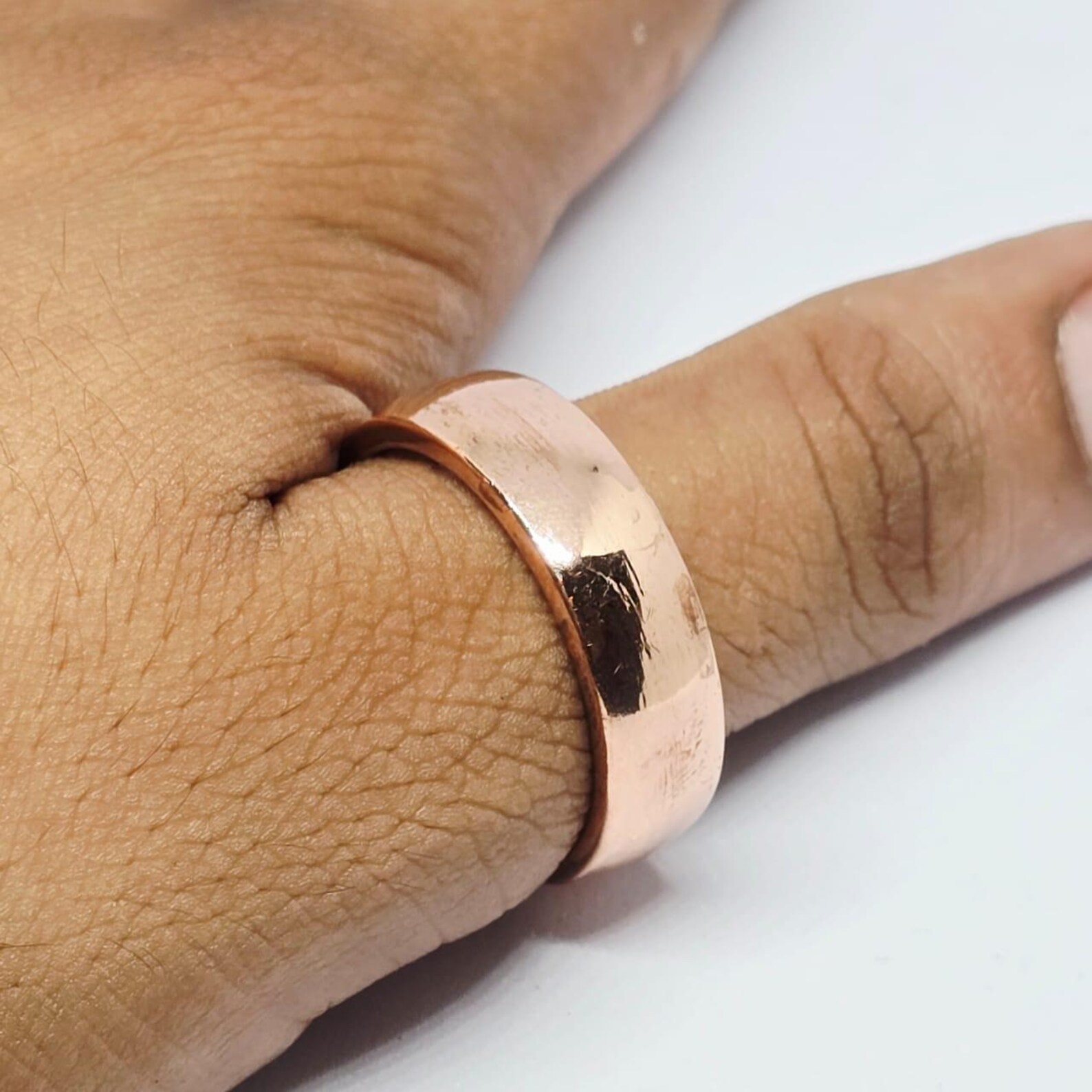 Solid Pure Copper Minimalist Healing Ring, Handmade, Unisex, Plain Band