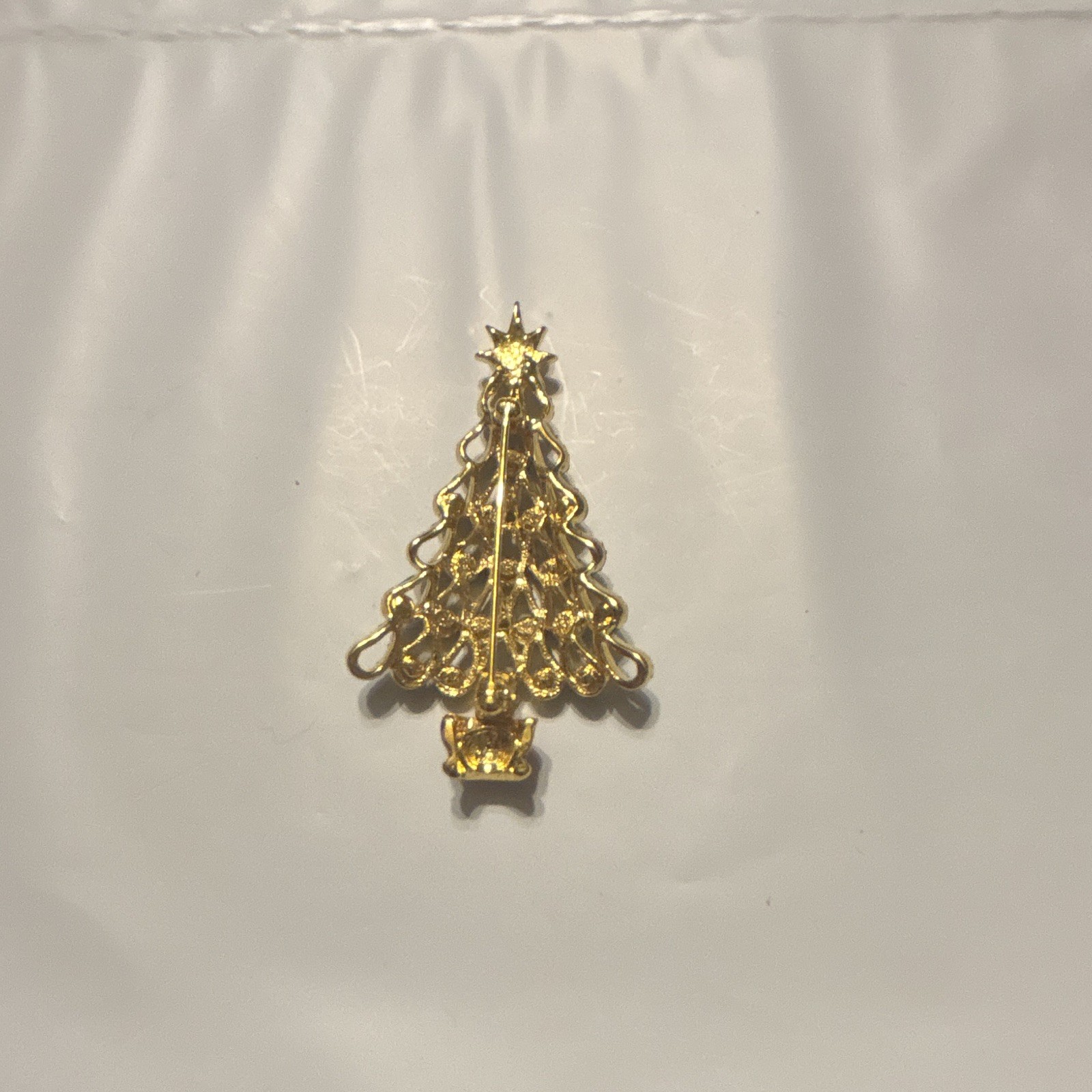 Christopher Radko Christmas Tree Brooch Pin Multicolor Crystal Rhinestones