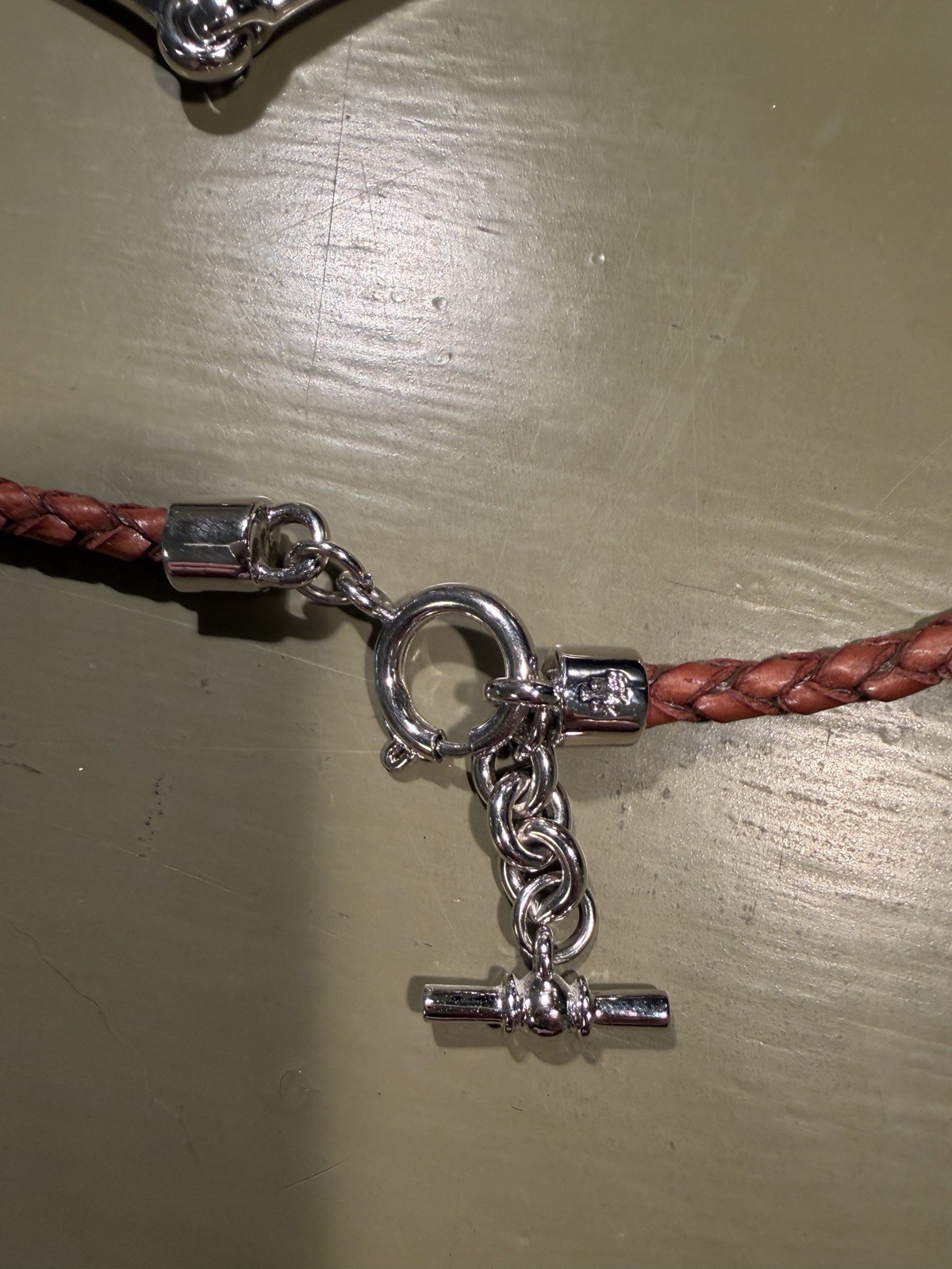 Ralph Lauren Braided Leather Horse Bit Equestrian Necklace Unworn