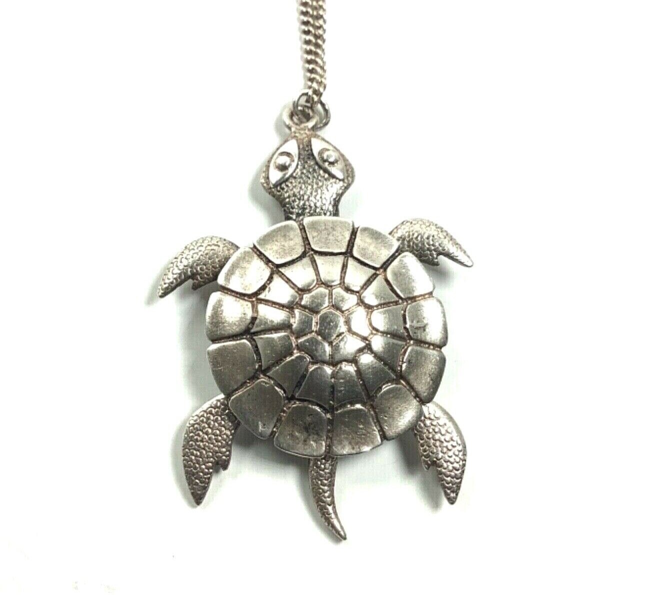 JC FERRARA Sterling Silver Articulating Turtle Pendant w/1.4mm Alpaca Chain, 20”