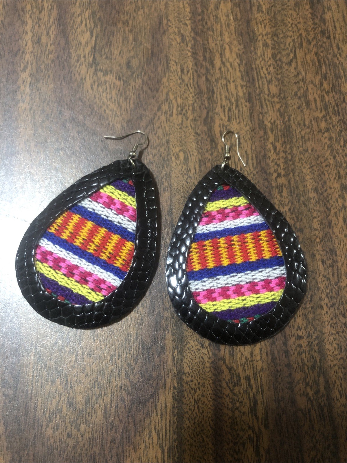 Boho Embroidered ￼Earrings Light Weight Bohemian Dangle Drop Handmade Jewelry