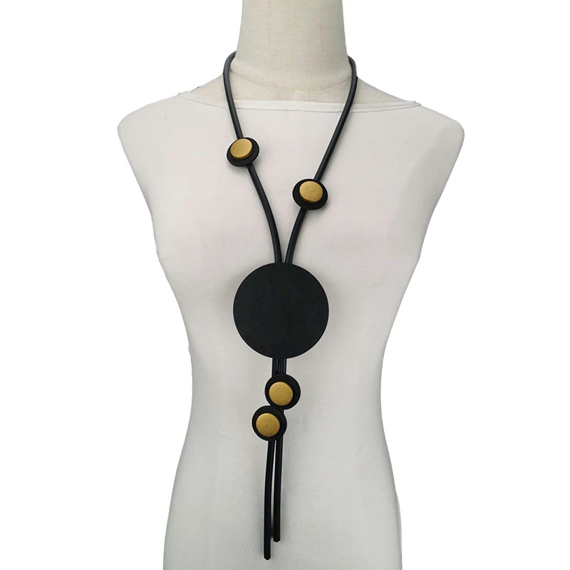 UKEBAY Nuevos collares largos para mujer Joyería de cuentas de madera Collar de