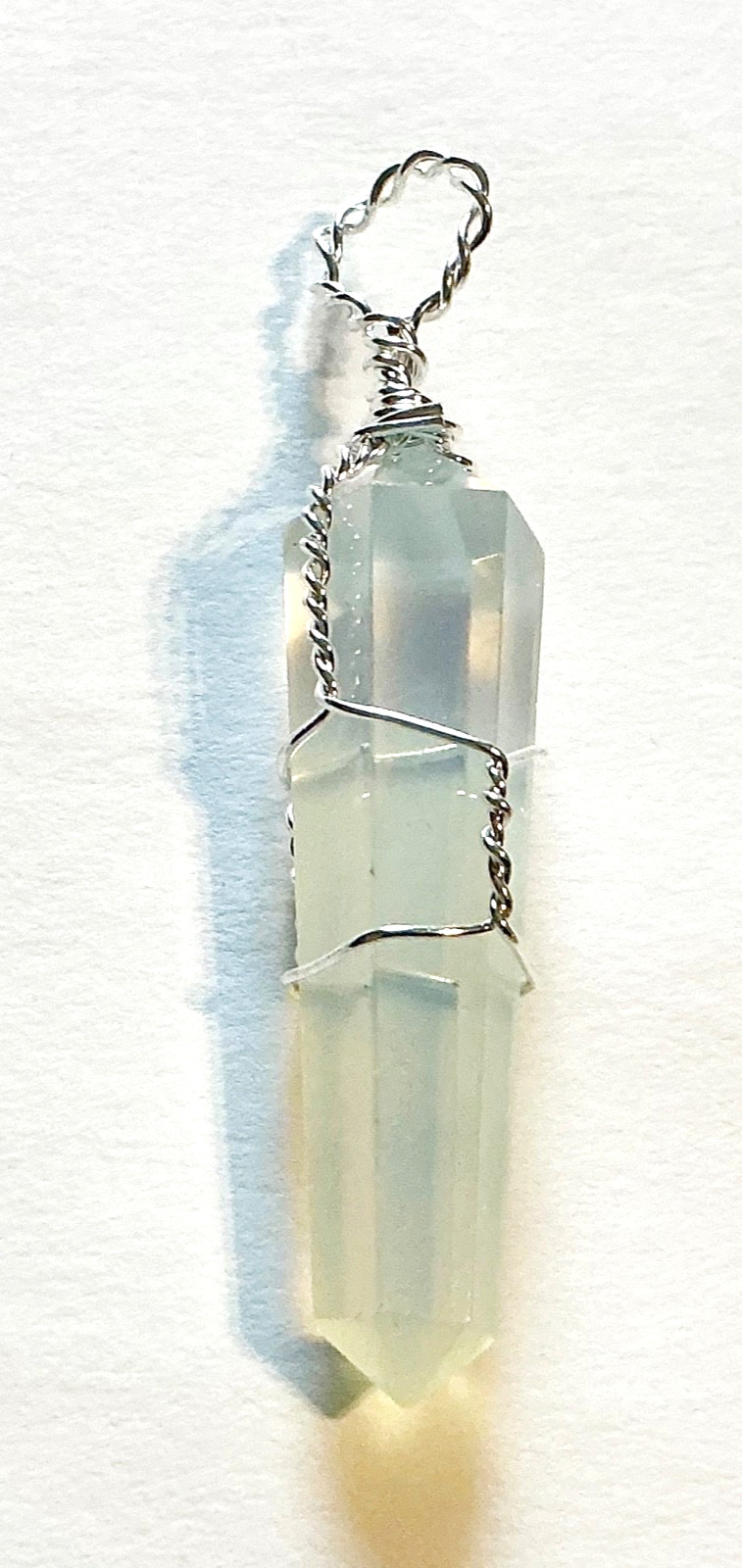 Opalite Stone Hexagon Point Pendant Chakra Reiki Healing Amulet Gift Free Ship