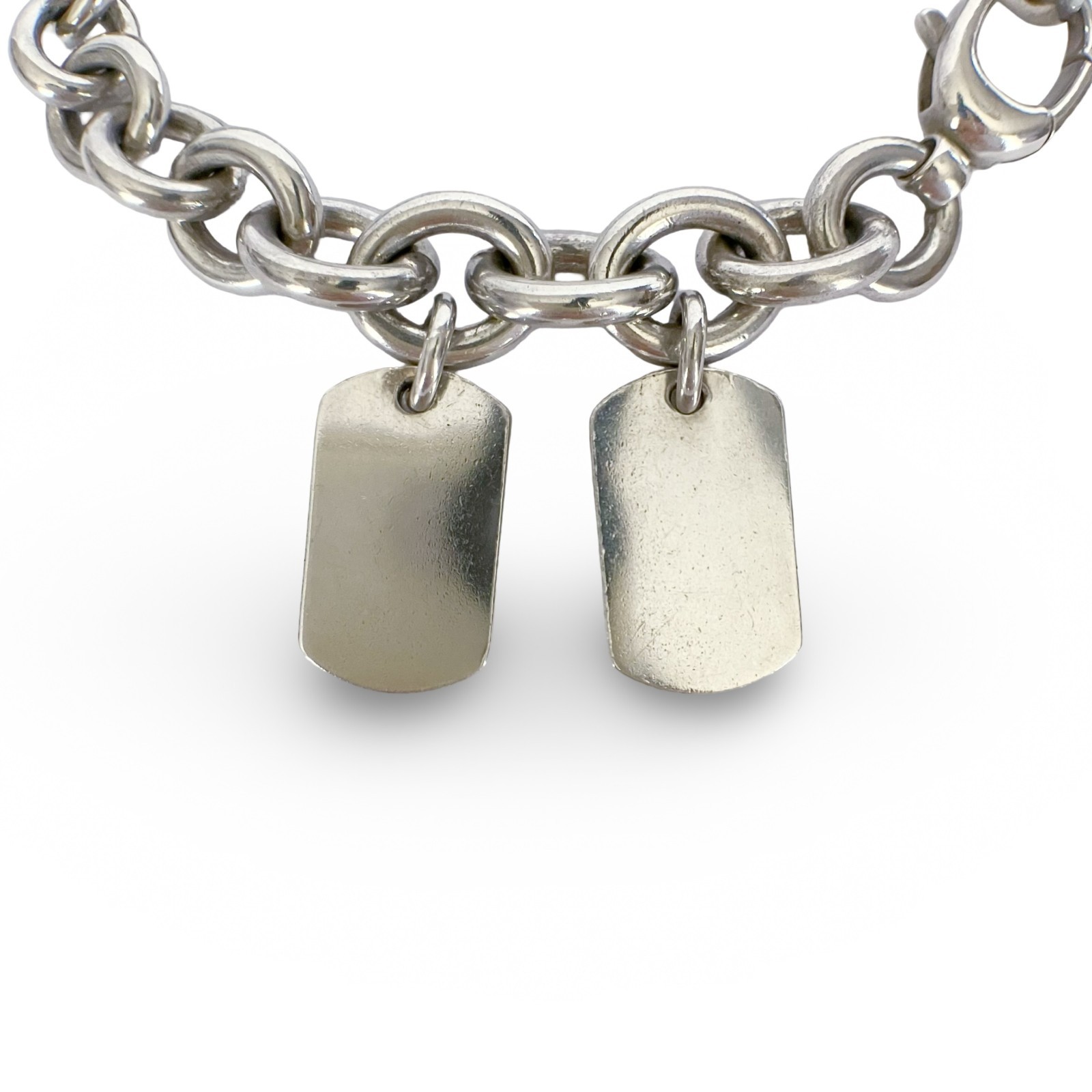 GUCCI Bracelet Double Dog Tag Donut Chain 925 Sterling Silver Comes with Box