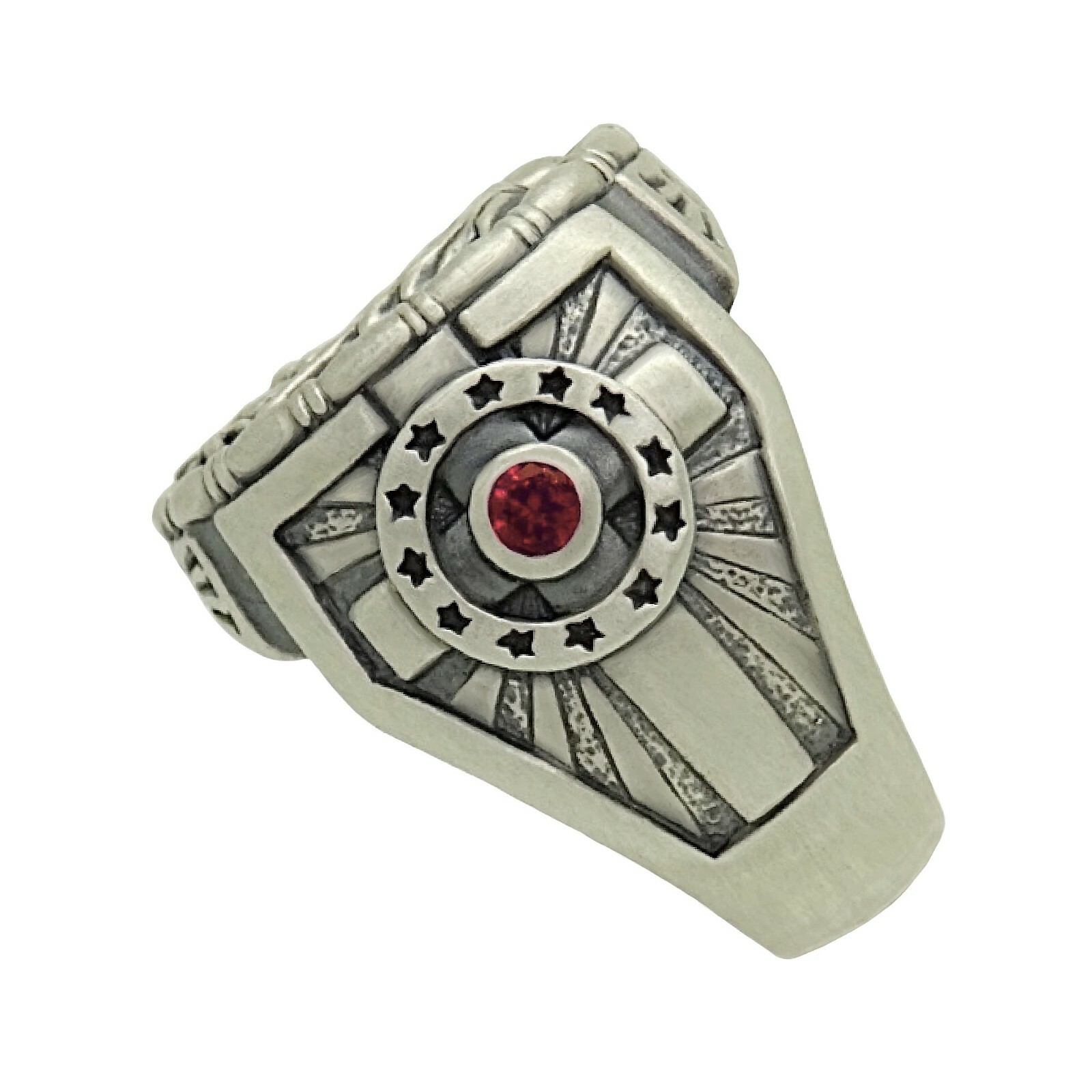 Jesuit IHS Sterling Silver Cross Men’s Ring Christian Pelican with Chicks