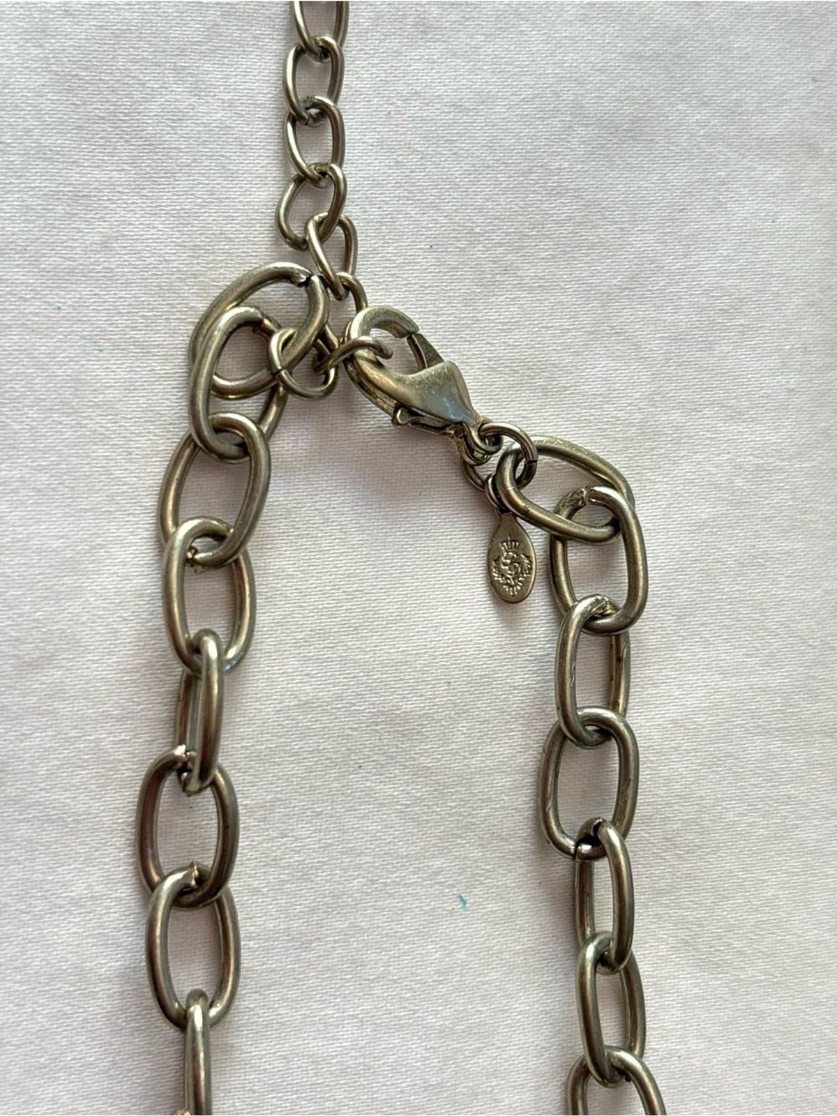 Premier Designs Green Statement Necklace Signed Silver Tone Beaded Necklace