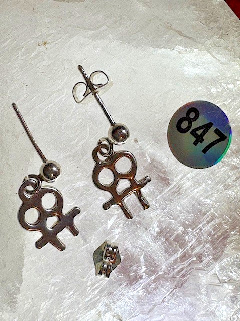 Double Venus symbol 92.5 posts w/ silver balls Lesbian LGBTQ Goddess by JKL 847