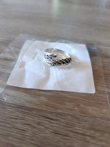 1 Pcs of 925 Sterling Silver Angel Wing Feather Adjustable Ring Wedding Jewelry