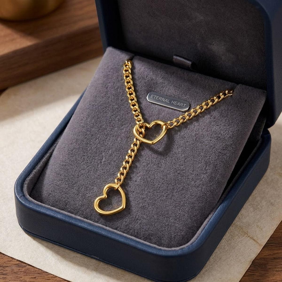 Adjustable Heart Chain Choker for Women, Trendy Y-Necklace Jewelry Gifts