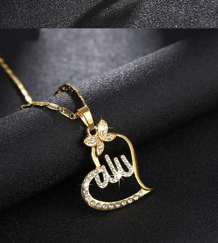 Fashion Jewelry Gold Silver Rose Gold Arabic Muslim Islamic Allah Necklace 63-1