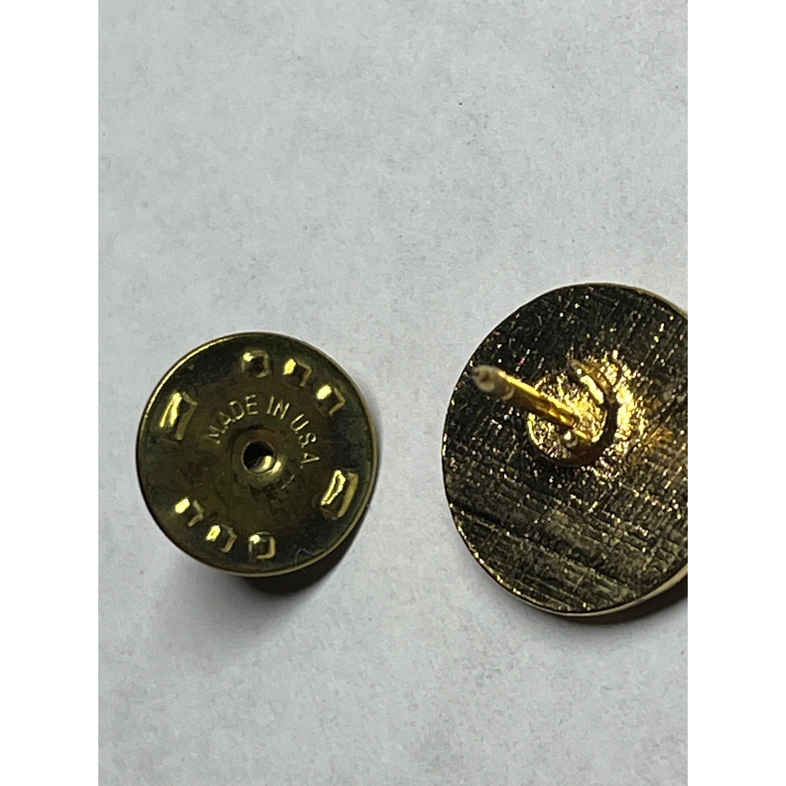 Bridge over water gold tone scene pin. unisex adults.