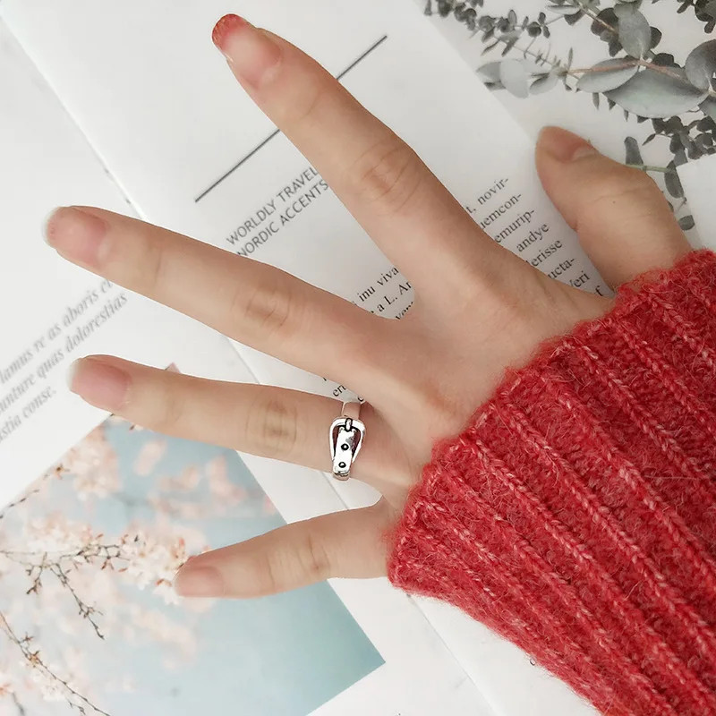 Adjustable Belt Ring 925 Sterling Silver Geometric Cocktail Party Jewelry