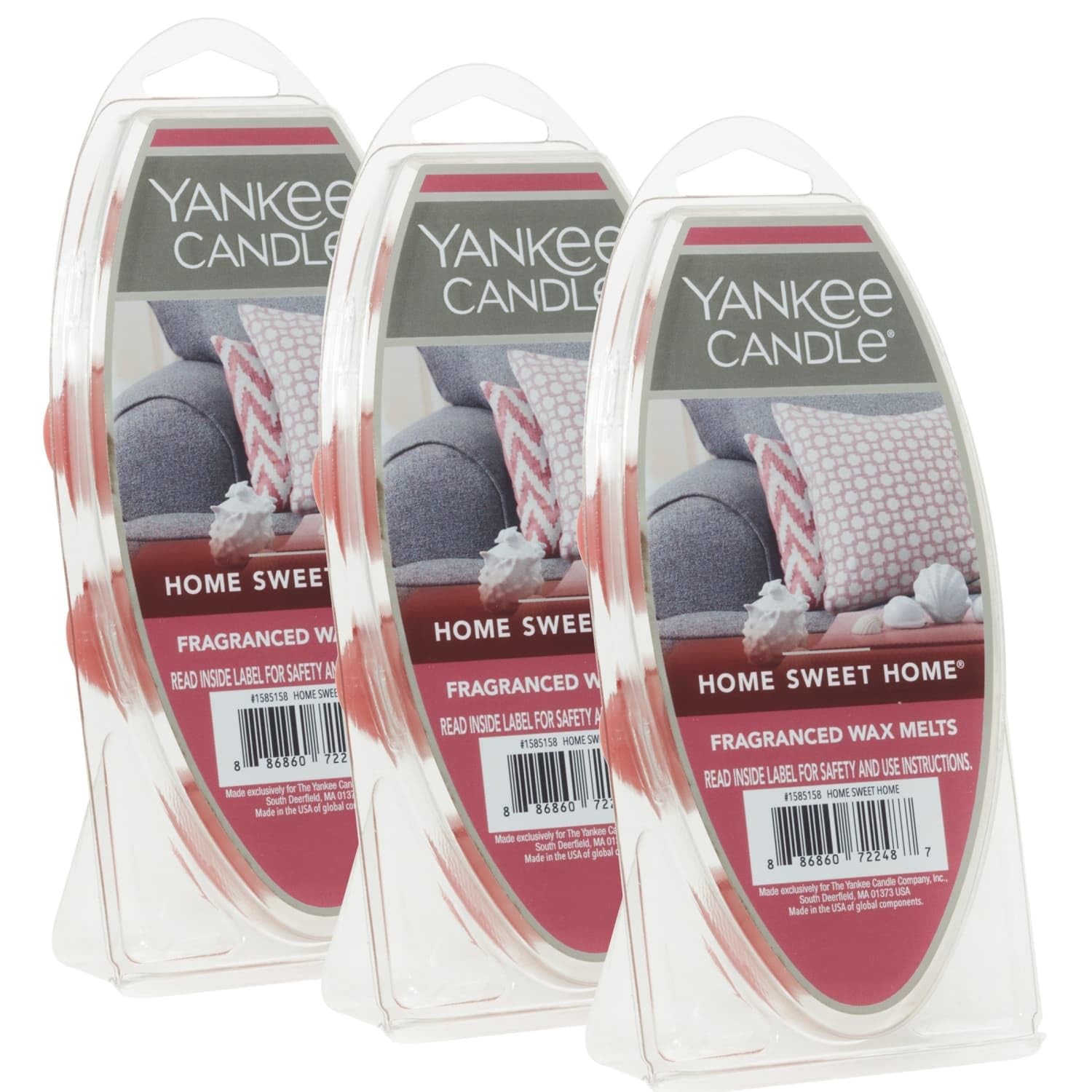Yankee Candle Home Sweet Wax Melts 6 Count (Pack of 3),