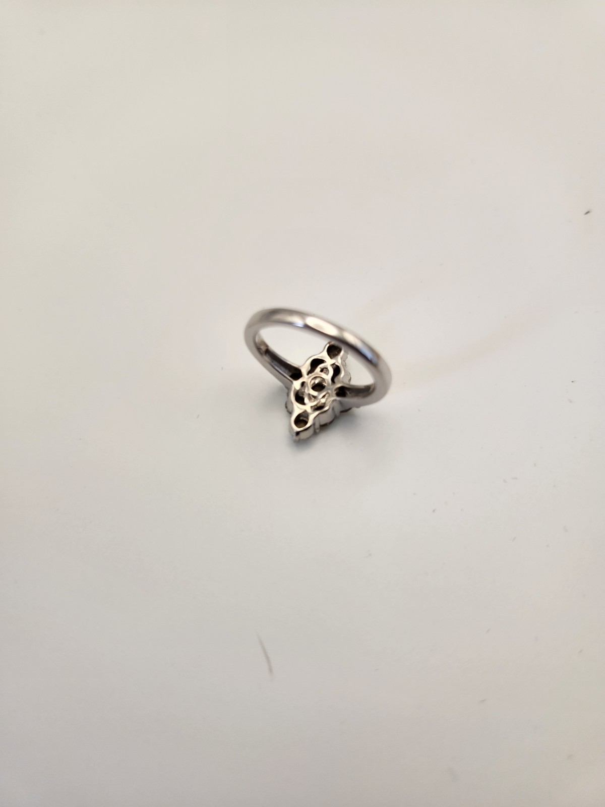 Swarovski Aurora Borealis Crystal Stone Ring Size 7 Platinum Plated