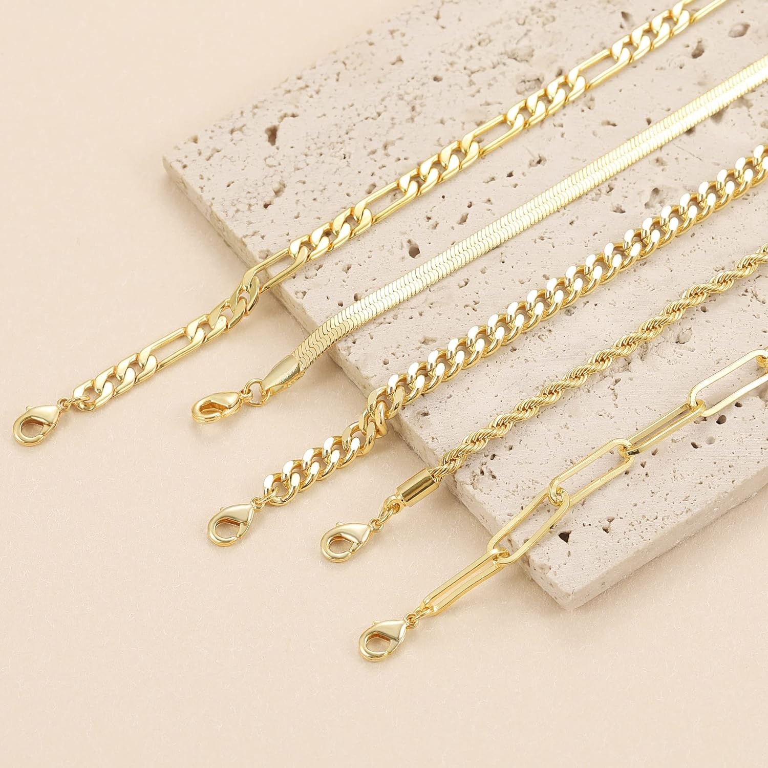 14K Gold Plated Bracelets for Women, Jewelry Sets Cute Tennis Beaded Bracelets C