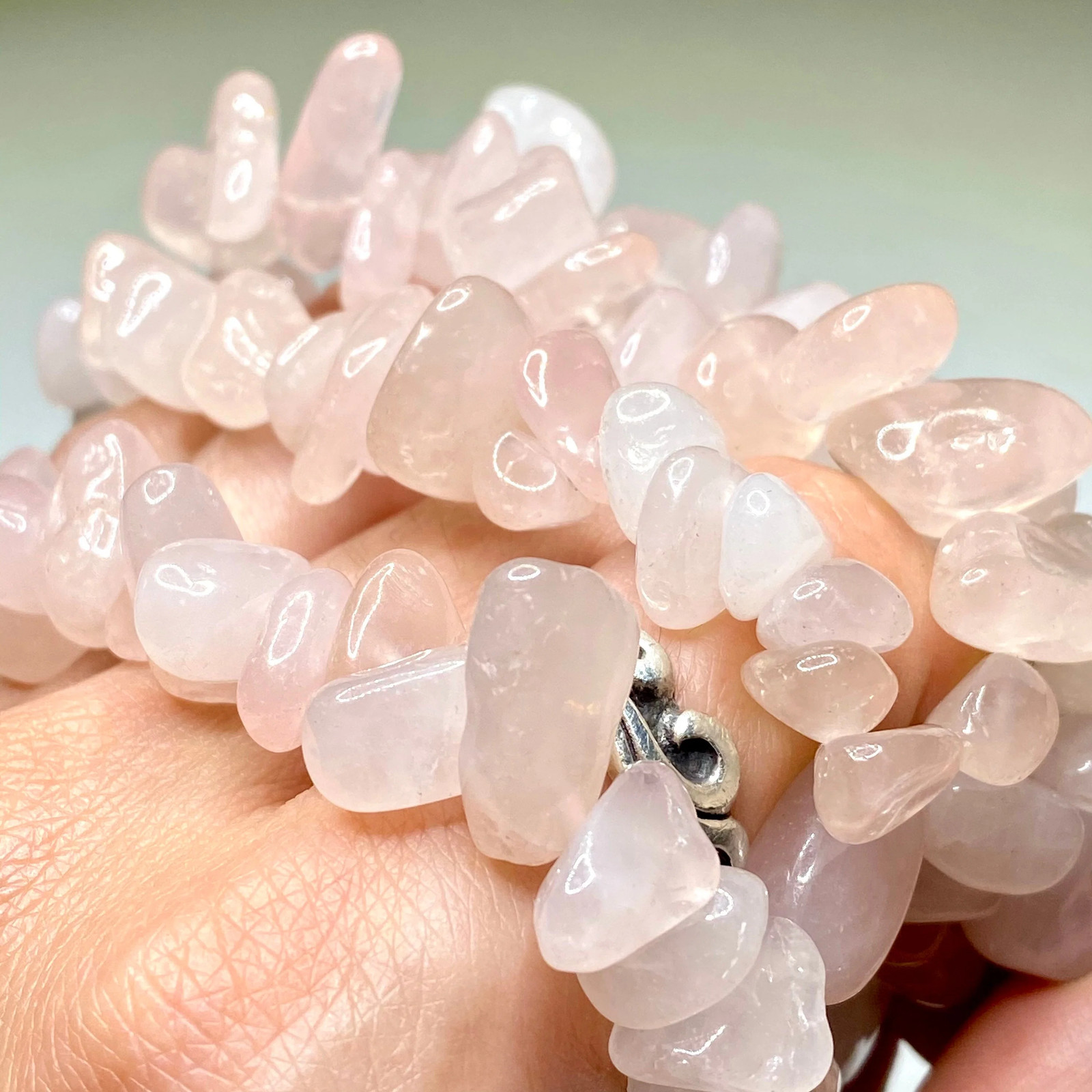 Rose Quartz Crystal Chips Bracelet