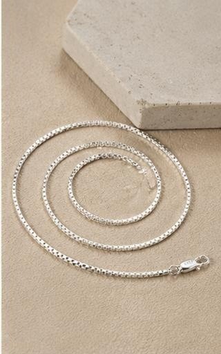 925 Sterling Silver Box Chain Necklace 1.5mm Unisex Fine Jewelry