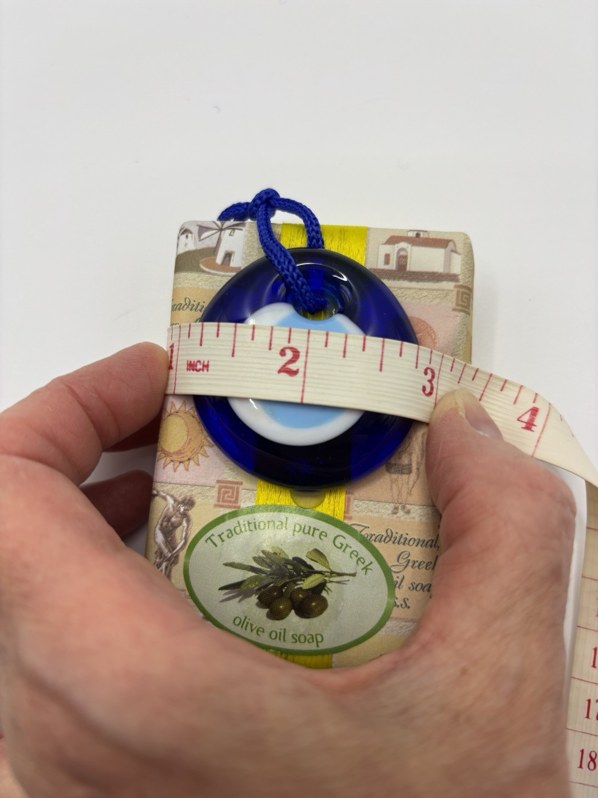 2” Turkish Cobalt Blue Evil Eye Nazar Amulet Lucky Protection Attached To Soapx2