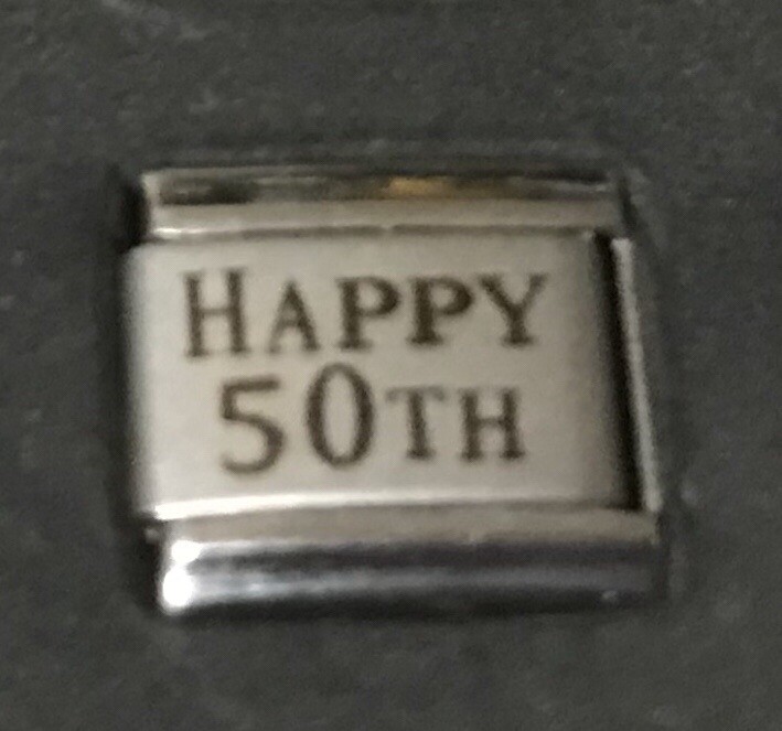 Happy 50TH Laser Wholesale ITALIAN CHARM 9MM K37