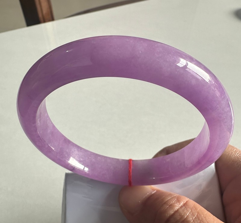 Natural Grade AAA Ice Lilac Lavender Burmese Jade jadeite bracelet bangle 61MM