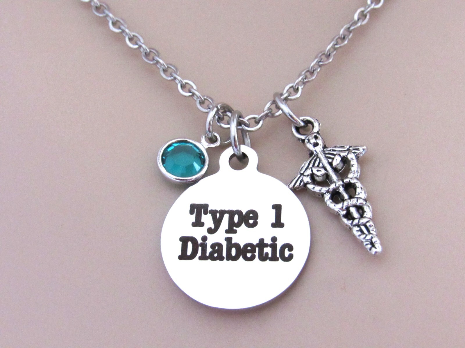 Type 1 Diabetic Necklace, T1D Alert, Medical Alert, Gift for Daugher, Medical