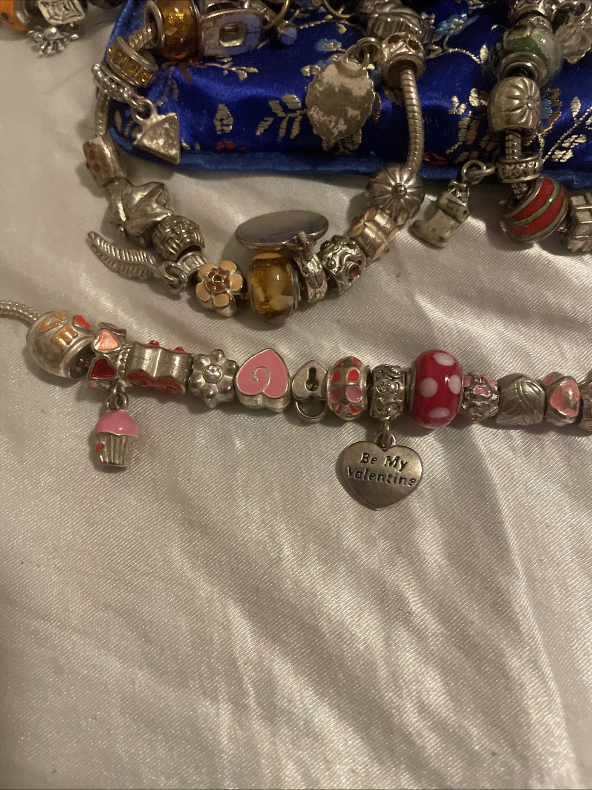 Retro Willabee and Ward Month Charm Bracelets Lot Oct , Nov, Dec, Feb With A Bag