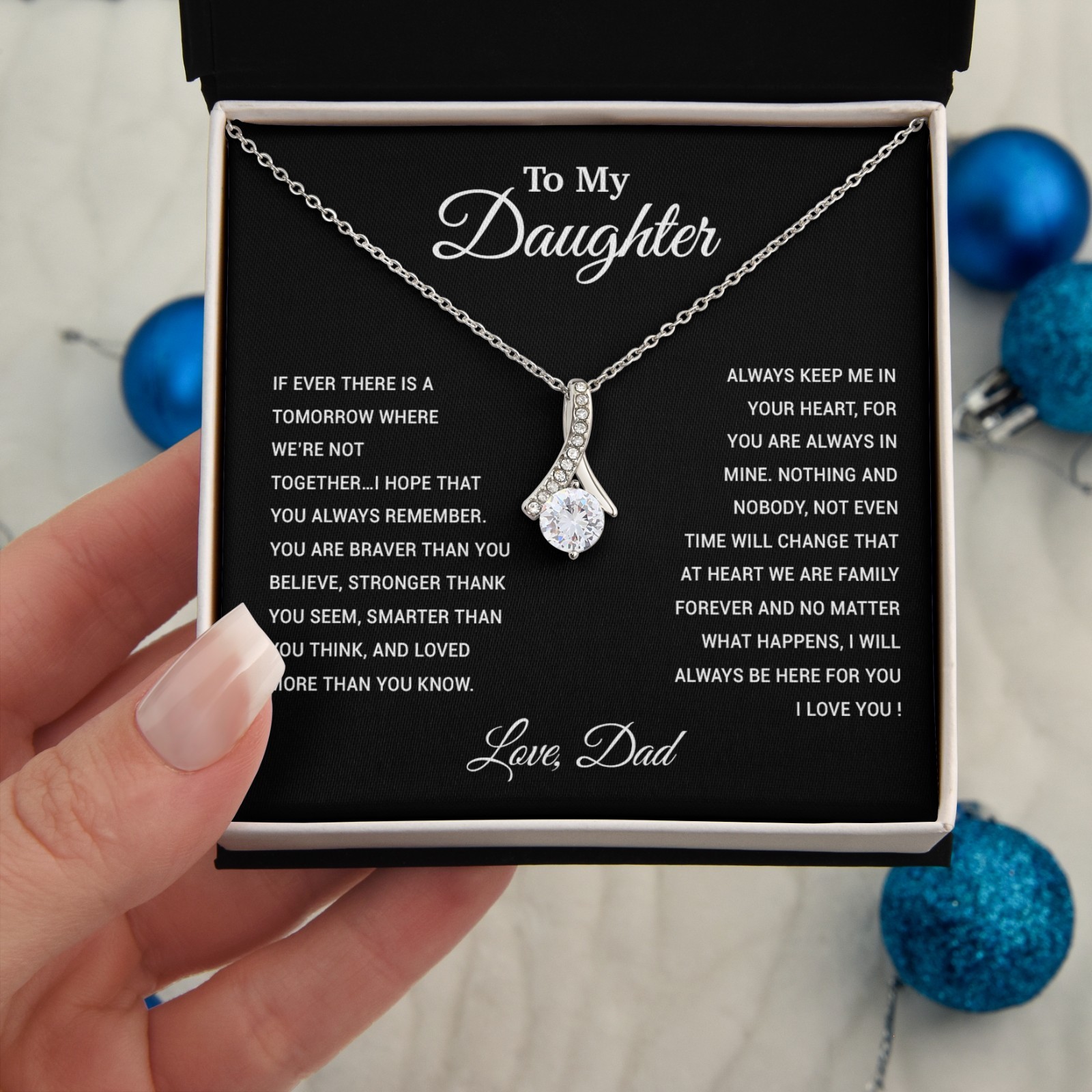 To My Daughter Necklace, Gift for Daughter from Dad, Father Daughter Necklace