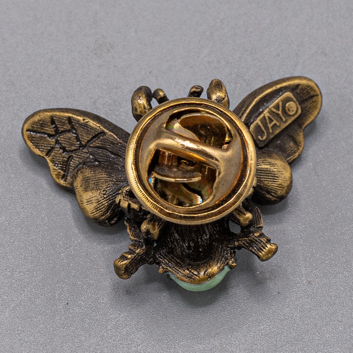 Jay Strongwater Green Bee Insect Pin Rhinestone Enamel