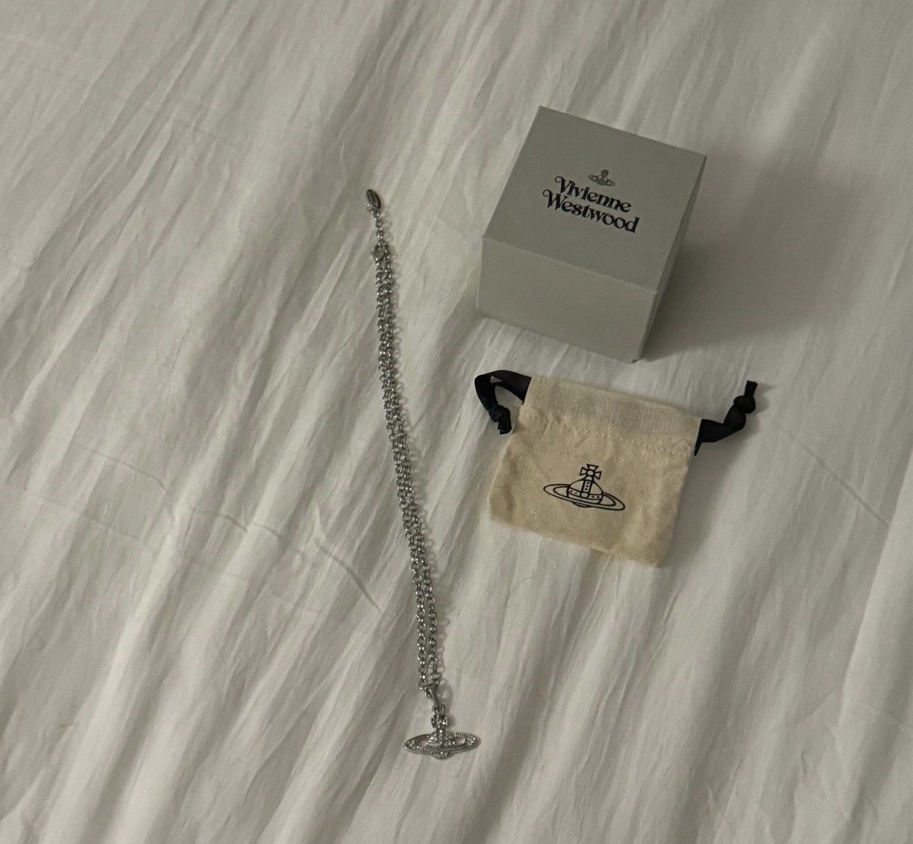 Vivienne Westwood Silver Necklace Pendant Authentic W/ Original Packaging