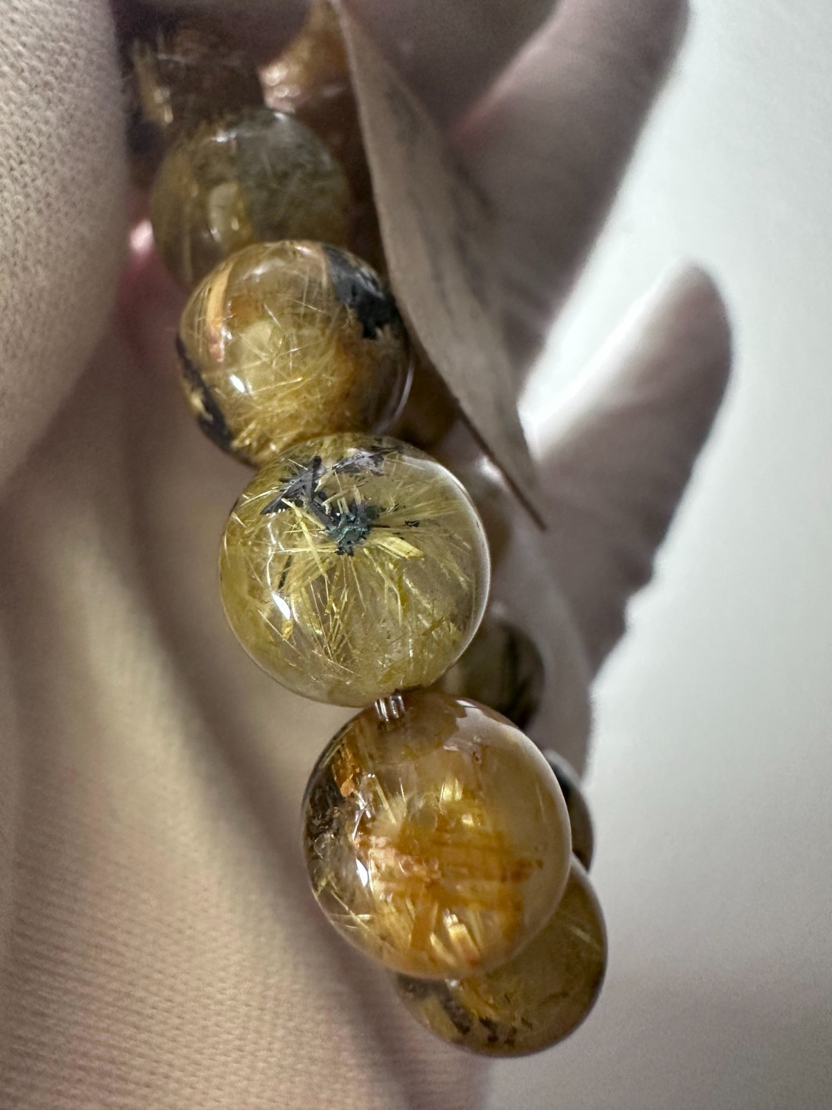 Premium Natural Golden Swallowtail Rutilated Quartz Bracelet 10mm