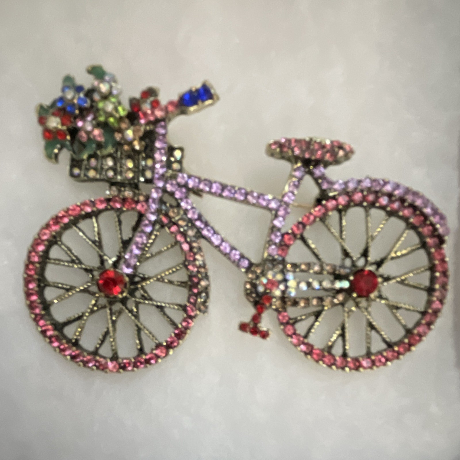 Bicycle Brooch Pin Metal Multicolor Round Rhinestones Bicycles & Transportation