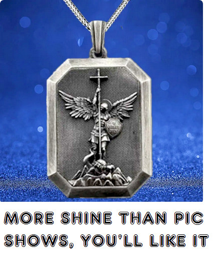 ST MICHAEL ARCHANGEL ANGEL PROTECT Pendant On 22″ 925 Sterling Silver Necklace