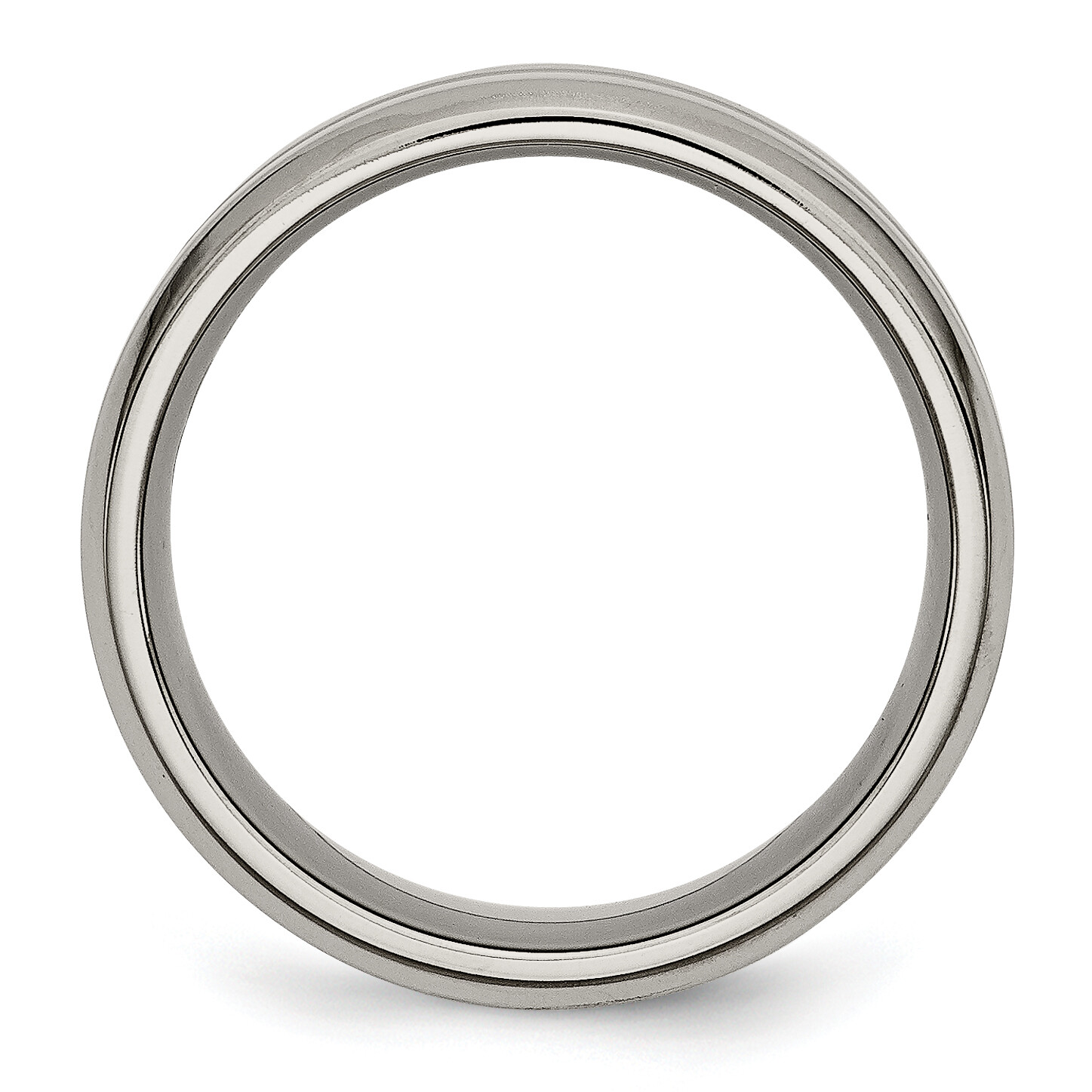 Chisel Titanium Brushed and Polished 8mm Grooved Beveled Edge Band TB171