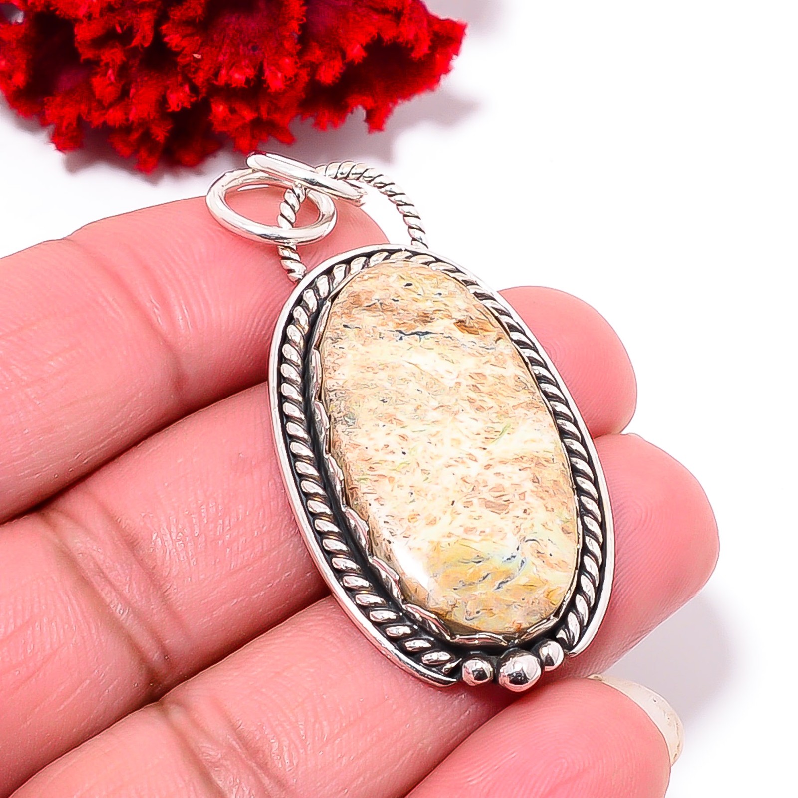Picture Jasper – Oregon Designer Handmade 925 Sterling Silver Pendant 2.03 P9828
