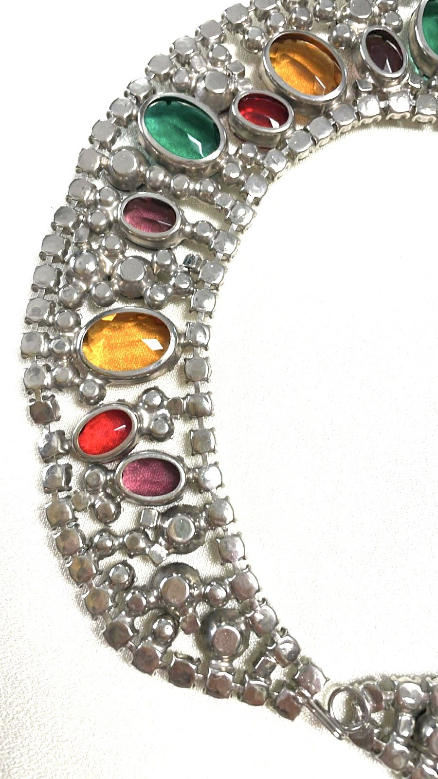Stunning Multicolored Huge Rhinestone DeLizza & Elster Bib Necklace for KJL (?)