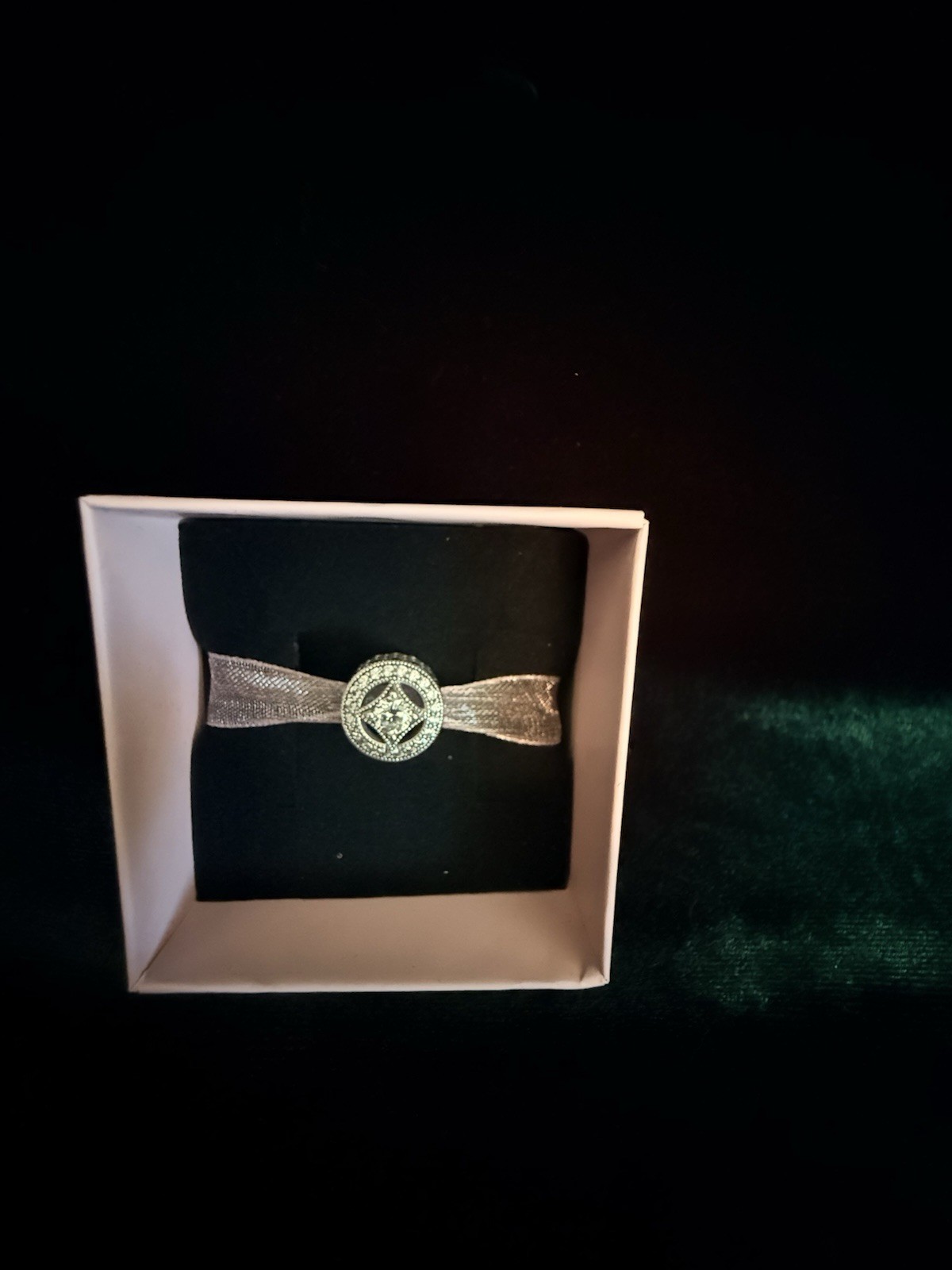 Authentic PANDORA Sterling Silver Vintage Allure Charm #791970CZ. **Retired**