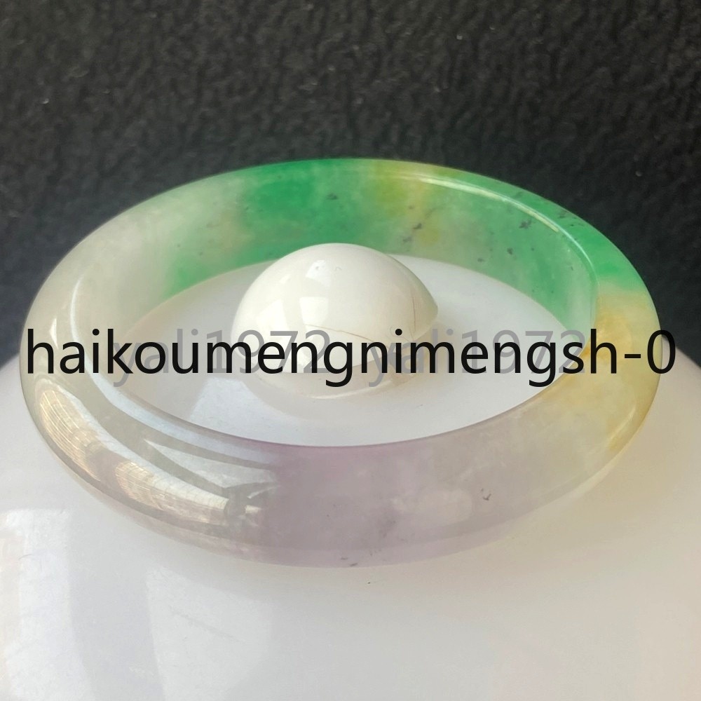 Certified Grade A Multicolor 53mm Natural Burma Jade jadeite Bangle Bracelet2785
