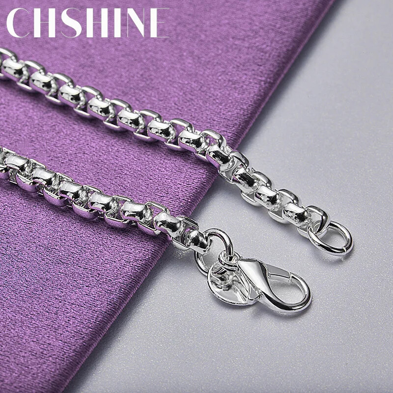CHSHINE 925 Sterling Silver Exquisite 4mm Chain Bracelet Fashion Charm Jewelry