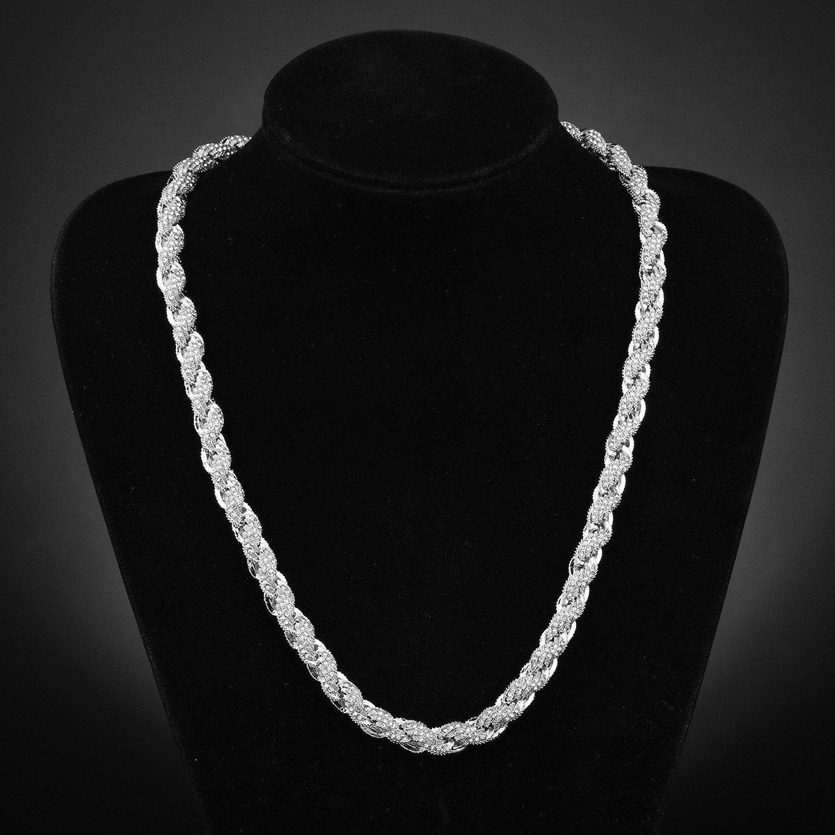 Gold Silver Stainless Twisted Rope Chain Necklace Unisex Bling Layering Choker