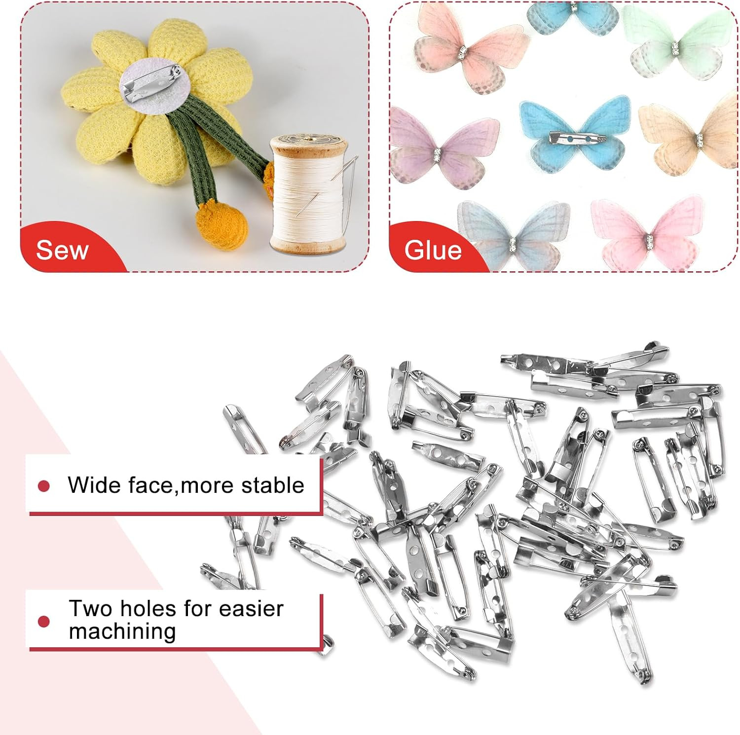 100Pcs Brooch Pin Backs for Jewelry Making, Badges & DIY | Silver bar pin …