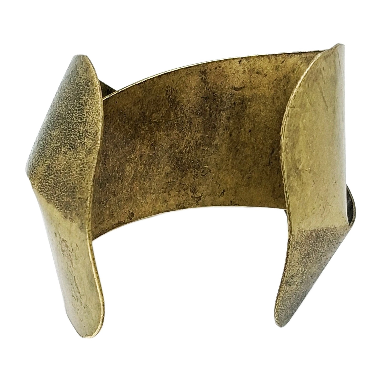 Bold Wide Textured Bronze Tone Twisted Cuff Bracelet Unisex Adjustable