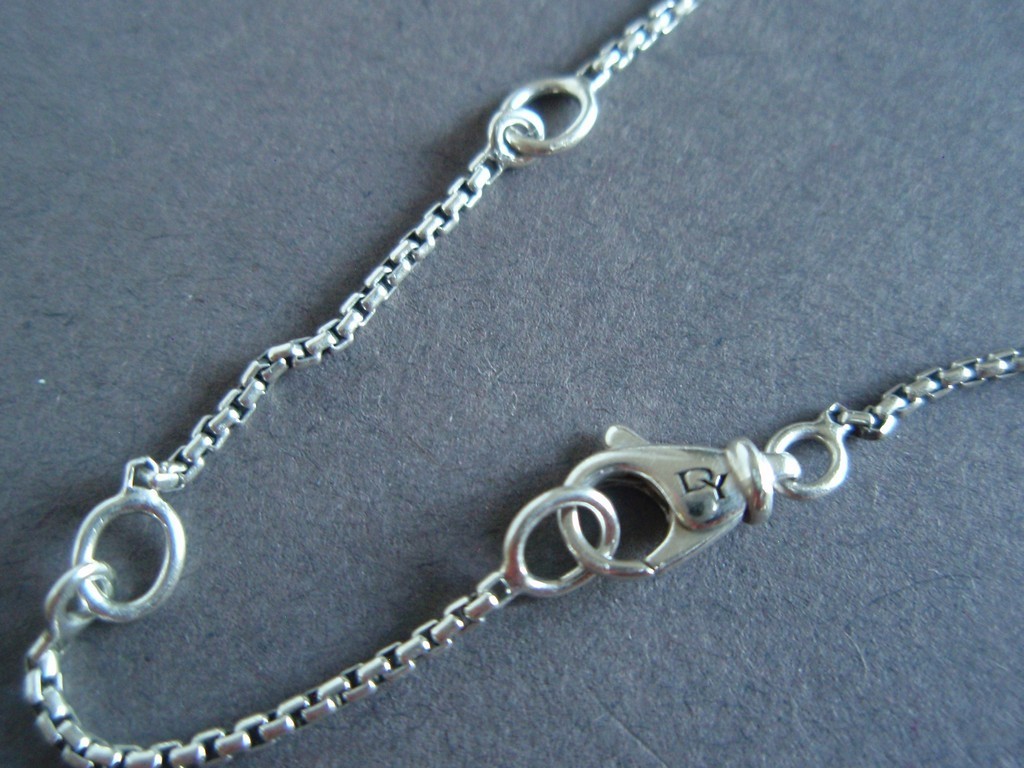 David Yurman Sterling Silver 925 Petite Chatelaine Prasiolite & Diamond Necklace