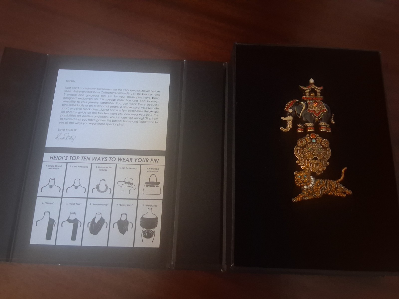 Heidi Daus Vol 1 Wild Things Tiger, Elephant and Lion Collectors Brooch Set